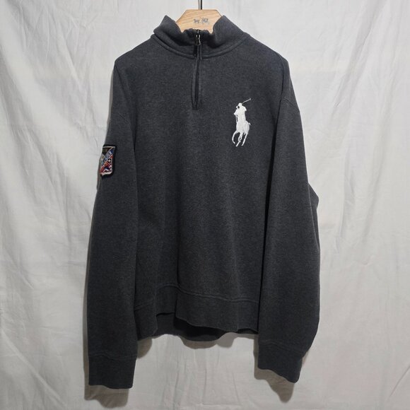 Vtg POLO Embroidered Polo Player 1933-34 Alpine Skiing Patch Pullover - XL* - Picture 1 of 7